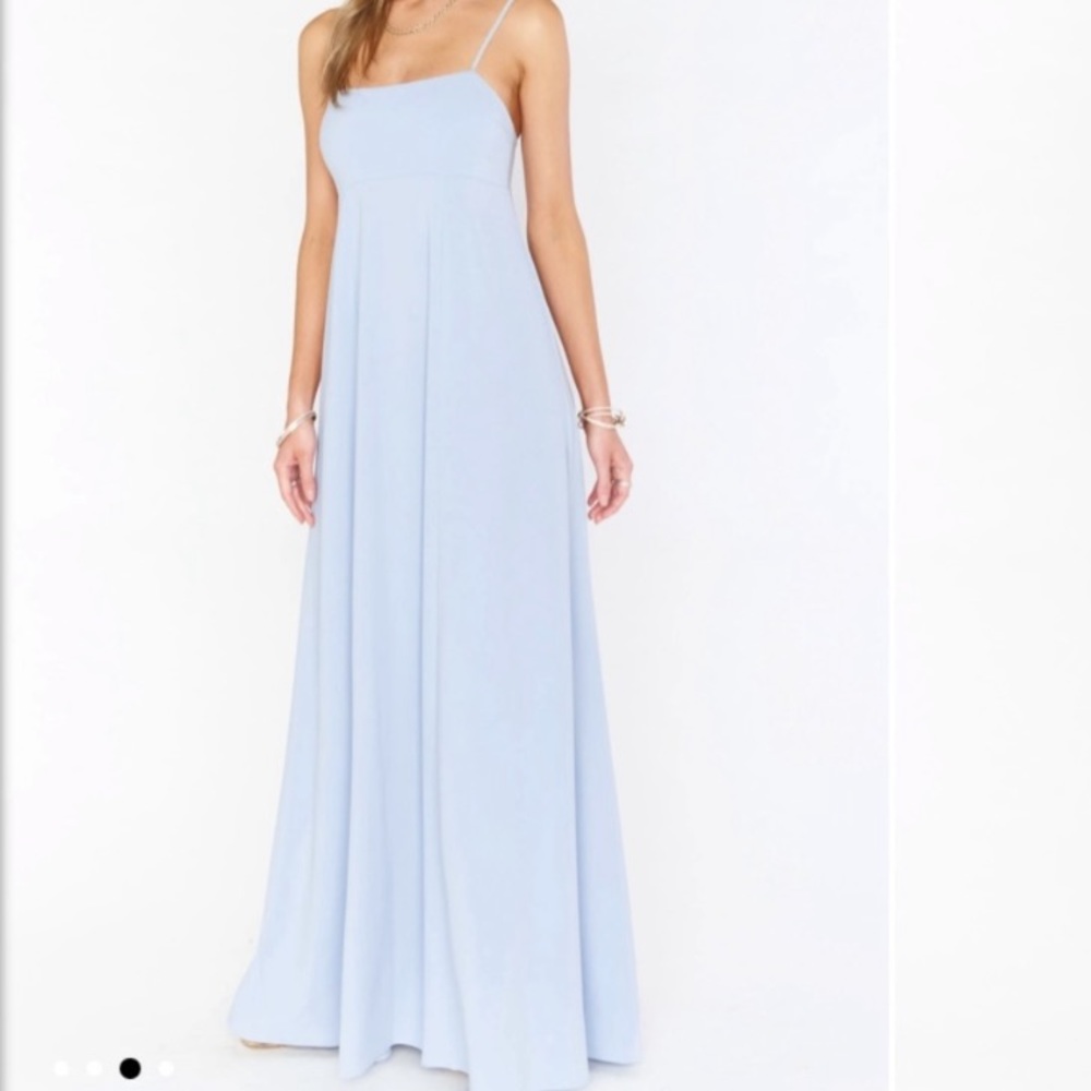 Show me your mumu steel blue Madrid gown maternity friendly XXS